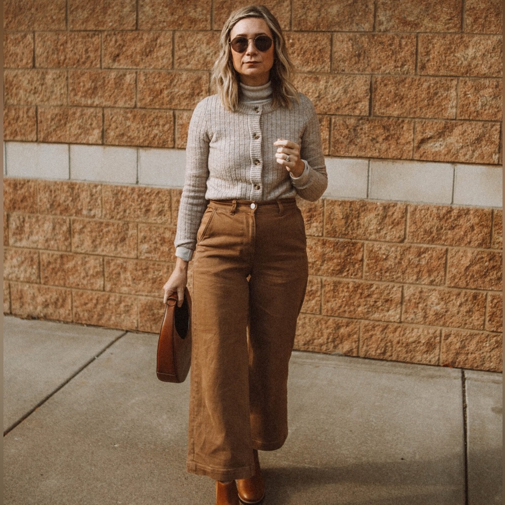 Everlane Brown Wide Leg Jeans